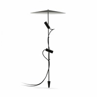 Zápichy - FARO 75709-233PDR CLAP 1030 lampa se zápichem, černá 2x6W 3000K 38st. se stínítkem - FARO