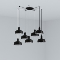 Kónická - FARO 20340-117-7L TATAWIN S závěsné svítidlo 7x žárovka, černá - FARO