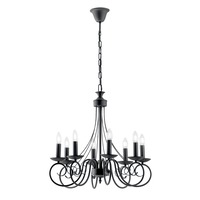 Dekorativní - FAN I-BEATRICE-8 Závěsné svítidlo Beatrice, antracitové, 8 x E14, 63 x 120 cm - FANEUROPE