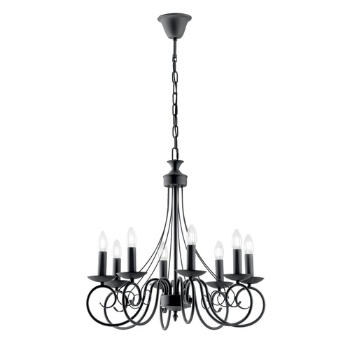 Dekorativní - FAN I-BEATRICE-8 Závěsné svítidlo Beatrice, antracitové, 8 x E14, 63 x 120 cm - FANEUROPE - foto 1