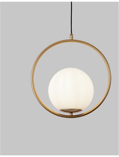 Koule - NV 9988169 Závěsné svítidlo OBITAR opálové sklo mosazný zlatý kov E27 1x12W 230V IP20 bez žárovky - NOVA LUCE - foto 1