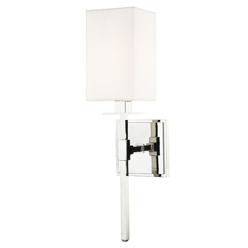 Dekorativní - HVLG 4400-PN-CE Nástěnné svítidlo TAUNTON ocel/textil nikl/bílá E14 1x60W - HUDSON VALLEY - foto 1