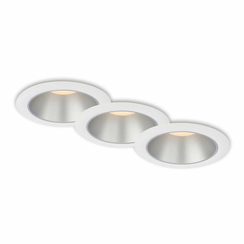 Kruhová - BRI 7041-036 LED vestavná svítidla sada, pr.9,5 cm, 3x LED, 4,9 W, 480 lm, bílé-stříbrná - BRILONER - foto 1