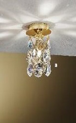 Dekorativní - OR DL 7-555/1 ZLATO Stropní svítidlo 1x40W zlato/křišťál "Asfour", průměr 9cm - ORION - foto 1