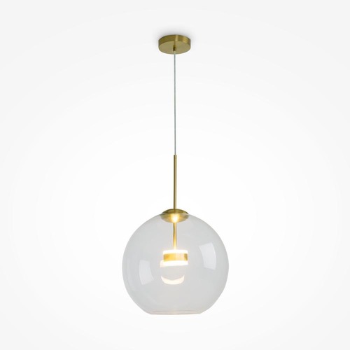 Koule - M MOD056PL-L12G3K Závěsné svítidlo Cometa 3000K 12W teplá bílá 720lm průhledné sklo/zlatá kov - MAYTONI - foto 1