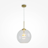 Koule - M MOD056PL-L12G3K Závěsné svítidlo Cometa 3000K 12W teplá bílá 720lm průhledné sklo/zlatá kov - MAYTONI