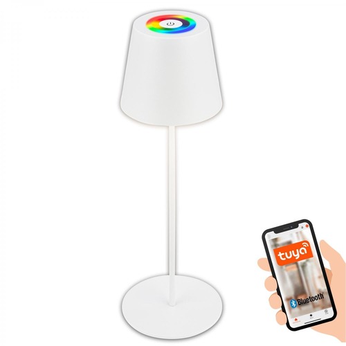 Stolní lampy dekorační - BRILO 7559016 BRILONER Coloris LED stolní lampička Smart bezdrátová, ovládání přes aplikaci, stmívatelné, bílé 7559016 - foto 1