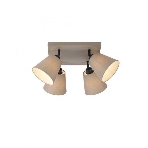 Bodová - LD 11903-29 RIALA LED stropní svítidlo 4 ramenné, hranaté, taube, otočné, látkové stínidlo - LEUCHTEN DIREKT / JUST LIGHT - foto 1