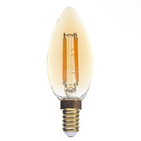 E14 - LED svíčka žárovka E14 C35 Zlaté sklo