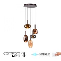 Dekorativní - PN 2682-70 IRIDES LED závěsné svítidlo 5 ramenné nastavitelná výška Comfort Lift paměťová funkce SimplyDim 3000K - PAUL NEUHAUS