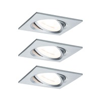 Koupelnová - P 93492 Vestavné svítidlo LED Nova hranaté 3x6,5W hliník broušený nastavitelné 3-krokové-stmívatelné - PAULMANN