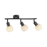 Bodová - LD 12152-18 LOKI LED stropní svítidlo černé 3 ramenné otočné spoty opálové sklo 3000K - JUST LIGHT