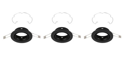 Kruhová - BRI 7110-035 3ks sada LED vestavné svítidlo, pr. 8,6 cm, černá - BRILONER