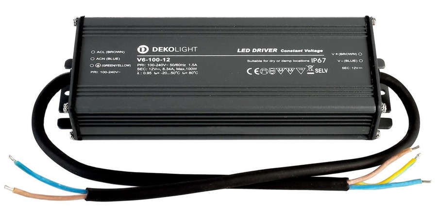 Stabilizované napětí - IMPR 872093 Deko-Light napájení IP CV V6-100-12 konstantní napětí 0-8340 mA IP67 12V DC 100W - foto 1
