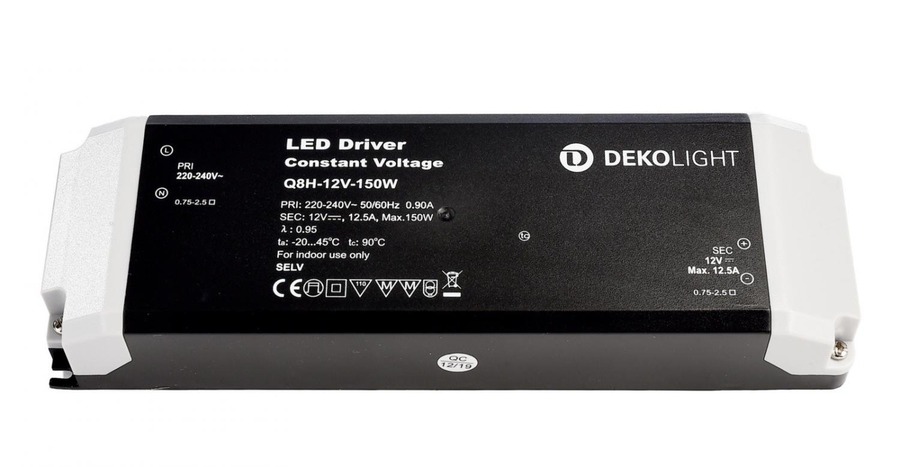 Stabilizované napětí - IMPR 862167 Deko-Light napájení BASIC CV Q8H-12-150W konstantní napětí 0-12500 mA IP20 12V DC 150W - foto 1