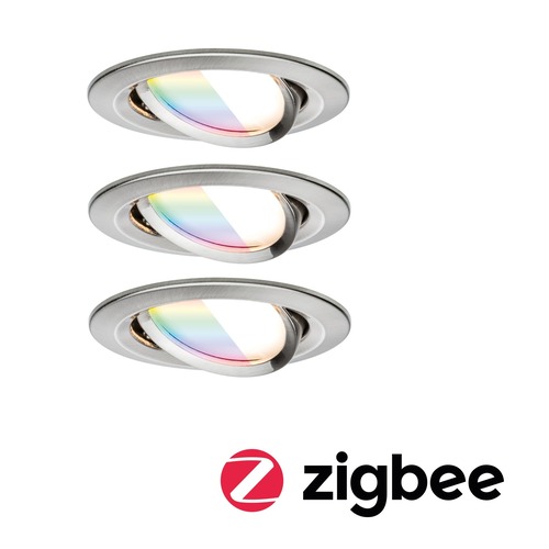 Kruhová - P 92434 LED vestavné svítidlo Nova Coin kruhové 84mm 50° RGBW+ 3x6W 230V kov kartáčovaný hliník - PAULMANN - foto 1