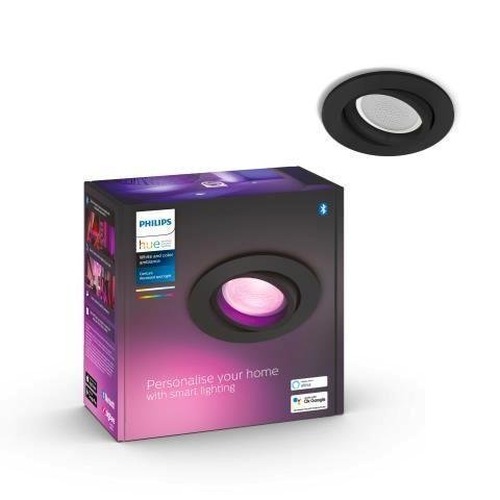 SmartHome Paul Neuhaus - PH 8719514342927 Hue Bluetooth White and Color Ambiance Zapuštěné bodové svítidlo Philips Centura 8719514342927 GU10 5,7W 350lm 2000-6500K RGB IP20 černé, stmívatelné - PHILIPS (929003045401) - foto 1