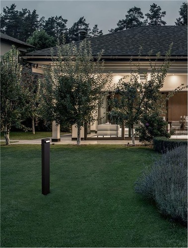 Sloupková - NV 9020924 Venkovní sloupkové svítidlo ZELDA černý hliník a akrylový difuzor proti oslnění LED 9W 3000K 100-240V IP65 - NOVA LUCE - foto 1