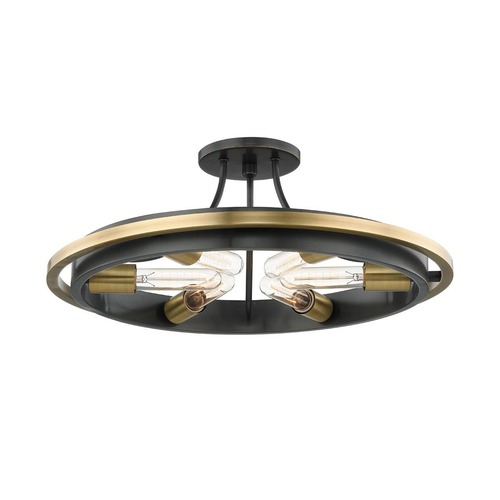 Dekorativní - HVLG 2721-AOB-CE Stropní svítidlo CHAMBERS ocel starobronz E27 6x40W - HUDSON VALLEY - foto 1