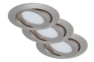 Kruhová - BRI 7283-032 3ks sada LED vestavné svítidlo, pr. 10,6 cm, 4,8 W, matný nikl - BRILONER