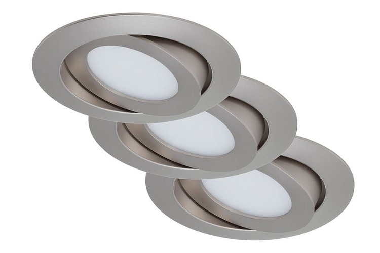 Kruhová - BRI 7283-032 3ks sada LED vestavné svítidlo, pr. 10,6 cm, 4,8 W, matný nikl - BRILONER - foto 1