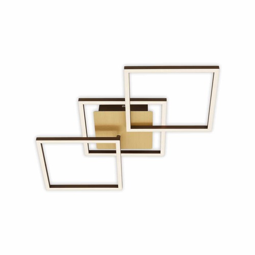 Hranatá - BRILO 3217-017 LED stropní svítidlo, 76,3 cm, 30 W, 1300 lm, zlatá - BRILO - foto 1