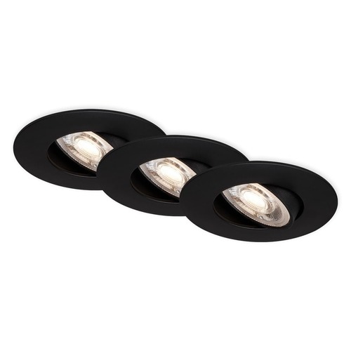 Kruhová - BRI 7602035 LED vestavné svítidlo 4,4 cm 3x 4,9W 480lm černá - BRILONER - foto 1