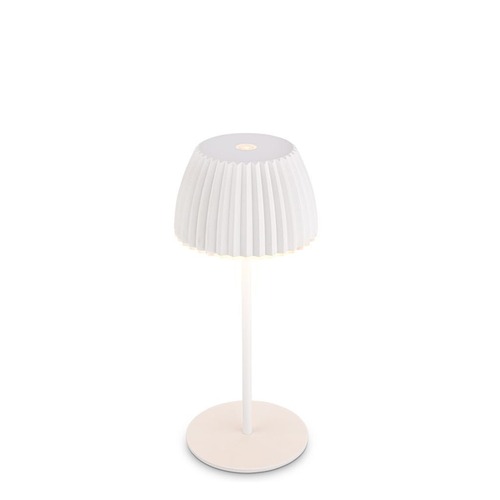 Stolní lampy dekorační - BRILO 7552016 Nabíjecí stolní lampa Riffle Mini - 20 cm, 1,5W, 150lm, bezdrátová, LED, stmívatelné, dotykový vypínač, bílé - BRILO - foto 1
