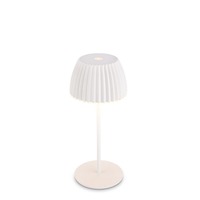 Stolní lampy dekorační - BRILO 7552016 Nabíjecí stolní lampa Riffle Mini - 20 cm, 1,5W, 150lm, bezdrátová, LED, stmívatelné, dotykový vypínač, bílé - BRILO