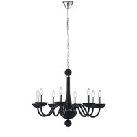 Dekorativní - FAN I-ALFIERE/8 NERO Závěsné svítidlo Alfiere, černé/chrom, 8 x E14, 74 x 178 cm - FANEUROPE