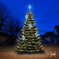 SADY na stromy - DLED TFS2023A LED světelná sada na stromy vysoké 6-8m, teplá bílá s Flash, ledová dekory EFD09S1