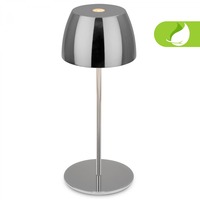 Stolní lampy dekorační - BRILO 7503018 LED nabíjecí stolní lampička Serina Mini, bezdrátová, 20cm, IP44, 2,5W, stmívatelné, dotykový vypínač, chrom - BRILO