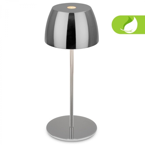 Stolní lampy dekorační - BRILO 7503018 LED nabíjecí stolní lampička Serina Mini, bezdrátová, 20cm, IP44, 2,5W, stmívatelné, dotykový vypínač, chrom - BRILO - foto 1