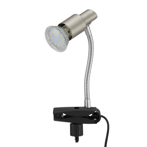 Stolní lampy s klipem - BRI 2877-012P Flexibilní svítidlo se svorkou 12 cm 1xGU10 3W 250lm matný nikl - BRILONER - foto 1