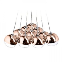 Vícečetná - RED R11706 ASTRAL závěsná měděné sklo/čiré sklo 230V/12V G4 10x20W - RED - DESIGN RENDL