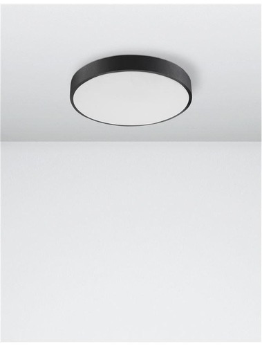 Kruhová - NV 9001531 Stropní svítidlo HADON černý hliník matný bílý akrylový difuzor LED 24W 230V 3000K IP20 - NOVA LUCE - foto 1