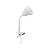 Stolní lampy s klipem - P 95431 Svítidlo se skřipcem Vitis Flexarm E14 bílá a šňůrový vypínač - PAULMANN