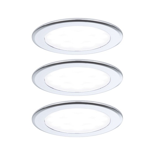 Zapuštěná - P 93123 LED vestavná nábytková svítidla 3ks sada kruhové 65mm 3x2,5W 230/12V 4000K chrom - PAULMANN - foto 1