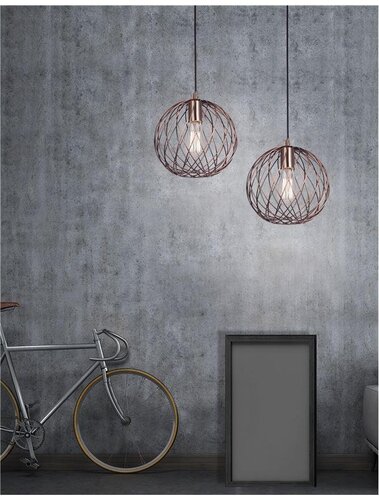Koule - NV 8436421 Závěsné svítidlo ERIBERTO rezavý měděný kov E27 1x12W 230V IP20 bez žárovky - NOVA LUCE - foto 1