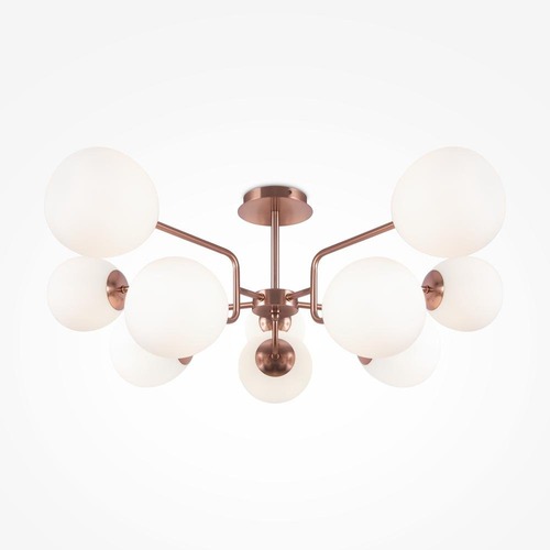 Koule - M MOD221PL-10G Závěsné svítidlo Erich E14 10x40W bílá/zlatá kov sklo designové - MAYTONI - foto 1