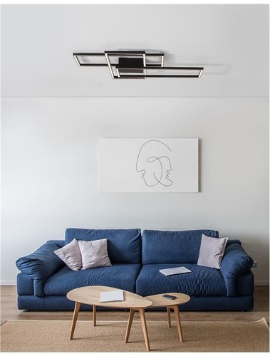 Hranatá - NV 9508431 Svítidlo stropní  BILBAO matný černý hliník a akryl LED 55W 230V 3000K IP20 stmívatelné - NOVA LUCE - foto 1