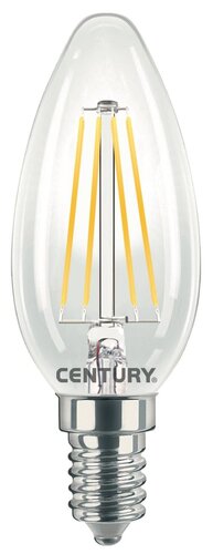 E14 - CEN INM1-061427 LED FILAMENT SVÍČKA ČIRÁ 6W E14 2700K 806Lm 360d 35x98mm IP20  - CENTURY - foto 1