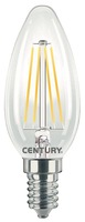 E14 - CEN INM1-061427 LED FILAMENT SVÍČKA ČIRÁ 6W E14 2700K 806Lm 360d 35x98mm IP20  - CENTURY