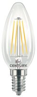E14 - CEN INM1-061427 LED FILAMENT SVÍČKA ČIRÁ 6W E14 2700K 806Lm 360d 35x98mm IP20  - CENTURY