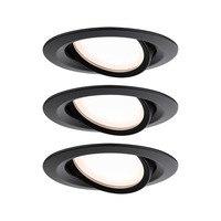 Koupelnová - P 93082 LED vestavné svítidlo Nova Plus Coin základní sada výklopné IP65 kruhové 93mm 30° Coin 3x6W 230V stmívatelné 2700K černá mat - PAULMANN
