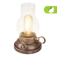 Stolní lampy dekorační - BRILO 7575013 Kanea stolní lampa - 1,5W, 40lm, bezdrátová, LED, stmívatelné, teplá bílá, bronzová - BRILO