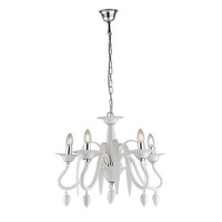 Dekorativní - FAN I-ESTEFAN-S5 BCO Závěsné svítidlo Estefan, bílé, 5 x E14, 53 x 180 cm - FANEUROPE