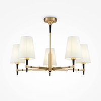 Dekorativní - M H001CL-05BS Lustr Zaragoza 5xE14 200W bílá mosaz kov látka - MAYTONI