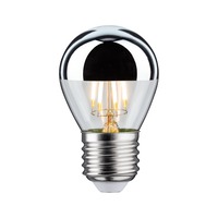 E27 - P 28668 LED kapka 4,8 W E27 zrcadlový svrchlík stříbrná teplá bílá stmívatelné - PAULMANN