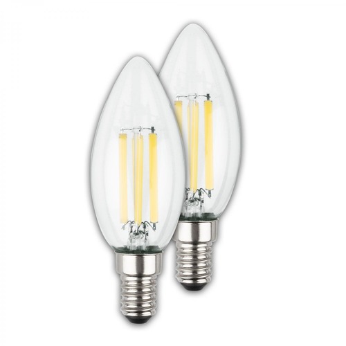 E14 - BRILO 0553004 EEK A 2ks sada E14 LED žárovka, třída A, Filament, 50.000h, 840lm, 4W, teple bílé světlo, svíčka - BRILO - foto 1